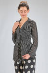 hip length jacket/shirt, slim fit, of polyester georgette with pois - JUNYA WATANABE 