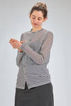 hip length cardigan, regular fit, of cotton and polyester knit with horizontal stripes - JUNYA WATANABE 