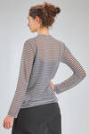 hip length cardigan, regular fit, of cotton and polyester knit with horizontal stripes - JUNYA WATANABE 