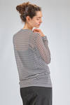hip length cardigan, regular fit, of cotton and polyester knit with horizontal stripes - JUNYA WATANABE 