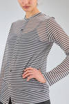 hip length cardigan, regular fit, of cotton and polyester knit with horizontal stripes - JUNYA WATANABE 