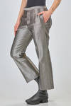 sigarette style trousers of metallic cotton, cupro and polyester denim - SAPIO 