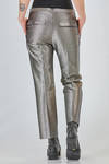 sigarette style trousers of metallic cotton, cupro and polyester denim - SAPIO 