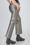 sigarette style trousers of metallic cotton, cupro and polyester denim - SAPIO 