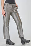 sigarette style trousers of metallic cotton, cupro and polyester denim - SAPIO 