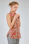 camicia al fianco, sfiancata, in chiffon di seta stampata - SAPIO 