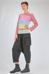 'classic Comme-Comme' t-shirt in cotton jersey with multicolour horizontal lines - COMME des GARÇONS - COMME des GARÇONS 