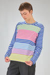 t-shirt 'classica Comme-Comme' in jersey di cotone con righe orizzontali multicolor - COMME des GARÇONS - COMME des GARÇONS 
