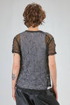 hip-lenght t-shirt, soft and asymmetrical in treated polyester net - COMME des GARÇONS - COMME des GARÇONS 