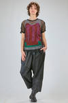 hip-lenght t-shirt, soft and asymmetrical in treated polyester net - COMME des GARÇONS - COMME des GARÇONS 