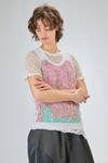 hip-lenght t-shirt, soft and asymmetrical in treated polyester net - COMME des GARÇONS - COMME des GARÇONS 
