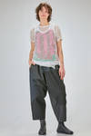hip-lenght t-shirt, soft and asymmetrical in treated polyester net - COMME des GARÇONS - COMME des GARÇONS 