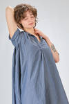 abito longuette, ampio, in denim leggerissimo di cotone lavato - MANUELLE GUIBAL 