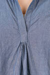 abito longuette, ampio, in denim leggerissimo di cotone lavato - MANUELLE GUIBAL 