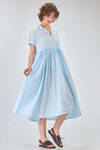 longuette dress, wide, of light washed cotton canvas - MANUELLE GUIBAL 