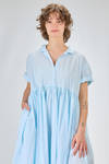 longuette dress, wide, of light washed cotton canvas - MANUELLE GUIBAL 
