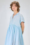 longuette dress, wide, of light washed cotton canvas - MANUELLE GUIBAL 