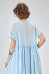 longuette dress, wide, of light washed cotton canvas - MANUELLE GUIBAL 