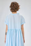 longuette dress, wide, of light washed cotton canvas - MANUELLE GUIBAL 