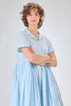 longuette dress, wide, of light washed cotton canvas - MANUELLE GUIBAL 