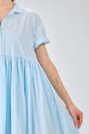 longuette dress, wide, of light washed cotton canvas - MANUELLE GUIBAL 