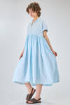 longuette dress, wide, of light washed cotton canvas - MANUELLE GUIBAL 