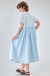 longuette dress, wide, of light washed cotton canvas - MANUELLE GUIBAL 