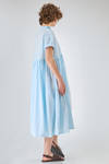 longuette dress, wide, of light washed cotton canvas - MANUELLE GUIBAL 