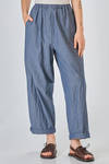 wide trousers of lightweight washed cotton denim - MANUELLE GUIBAL 