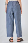 wide trousers of lightweight washed cotton denim - MANUELLE GUIBAL 