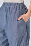 wide trousers of lightweight washed cotton denim - MANUELLE GUIBAL 