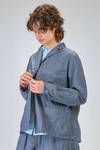 giacca al fianco, ampia, in denim leggerissimo di cotone lavato - MANUELLE GUIBAL 
