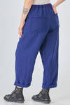 regular fit trousers of washed overdyed linen canvas - MANUELLE GUIBAL 