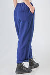 regular fit trousers of washed overdyed linen canvas - MANUELLE GUIBAL 