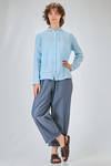 hip length shirt, slightly flared, of washed linen crêpe - MANUELLE GUIBAL 