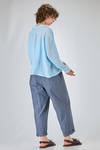 hip length shirt, slightly flared, of washed linen crêpe - MANUELLE GUIBAL 