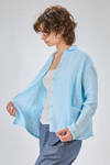 hip length shirt, slightly flared, of washed linen crêpe - MANUELLE GUIBAL 