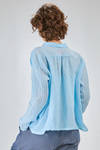 hip length shirt, slightly flared, of washed linen crêpe - MANUELLE GUIBAL 