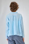 hip length shirt, slightly flared, of washed linen crêpe - MANUELLE GUIBAL 