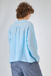hip length shirt, slightly flared, of washed linen crêpe - MANUELLE GUIBAL 