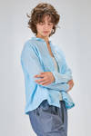 hip length shirt, slightly flared, of washed linen crêpe - MANUELLE GUIBAL 