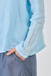 hip length shirt, slightly flared, of washed linen crêpe - MANUELLE GUIBAL 