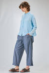 hip length shirt, slightly flared, of washed linen crêpe - MANUELLE GUIBAL 