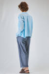 hip length shirt, slightly flared, of washed linen crêpe - MANUELLE GUIBAL 