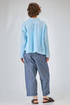 hip length shirt, slightly flared, of washed linen crêpe - MANUELLE GUIBAL 