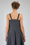 couture long slim waisted dress in flamed washed linen canvas - MARC LE BIHAN 