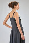 couture long slim waisted dress in flamed washed linen canvas - MARC LE BIHAN 