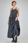couture long slim waisted dress in flamed washed linen canvas - MARC LE BIHAN 