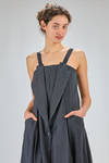couture long slim waisted dress in flamed washed linen canvas - MARC LE BIHAN 