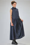 long and wide dress in lightweight washed cotton muslin - MARC LE BIHAN 